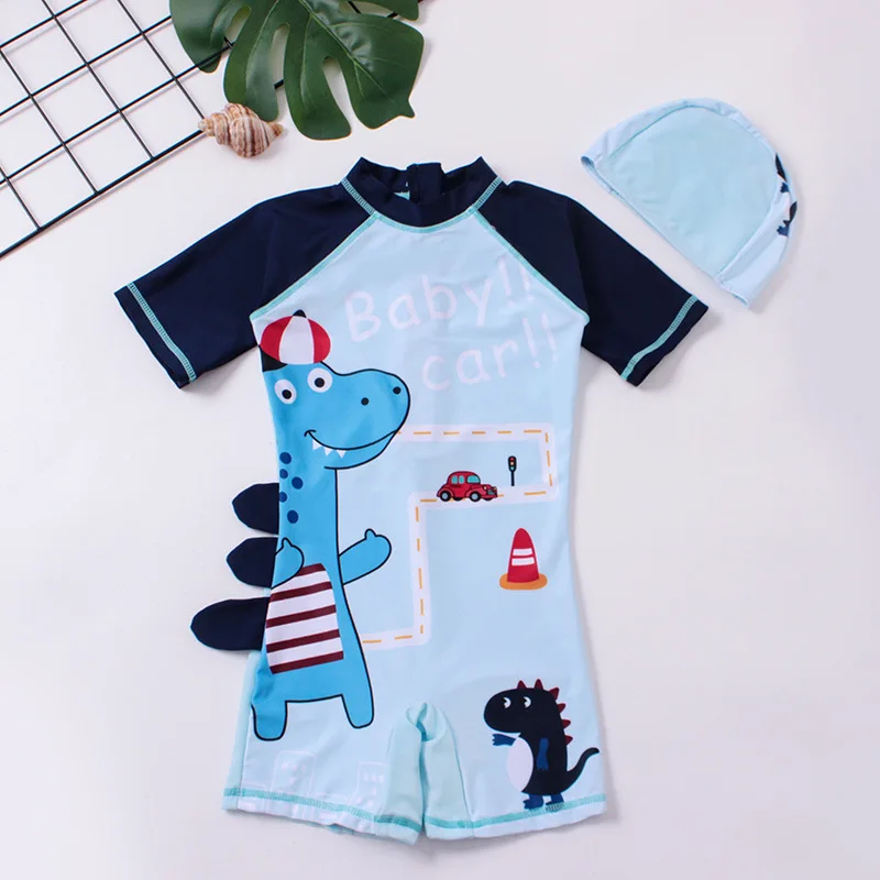 Summer Swimwear for Kids Girl One-piece Swimsuit Dinosaur Mermaid Boy and Girl Crianças Natação Vestuário Baby Bathing Clothes