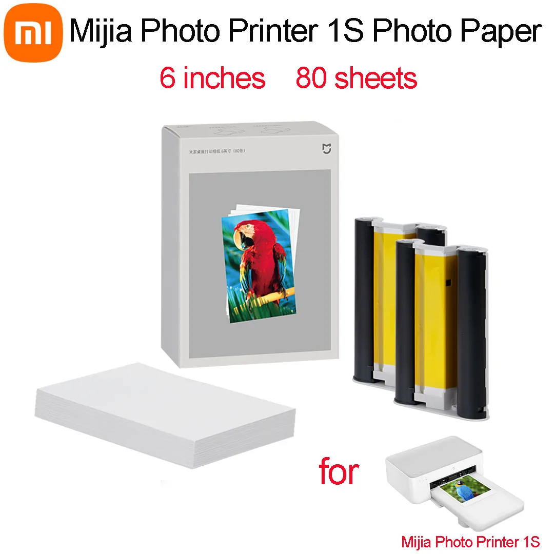 

Xiaomi Photo Printer 1S Color Photo Paper Set of 80/160/240 Pcs High Definition Sublimation 6 Inch Portable Photo Paper Portable