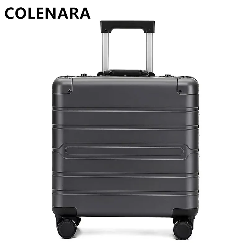COLENARA Cabin Suitcase 18 Inch Boarding Box Men's Business Trolley Case Cart Travel Bag Universal Wheel Rolling Luggage