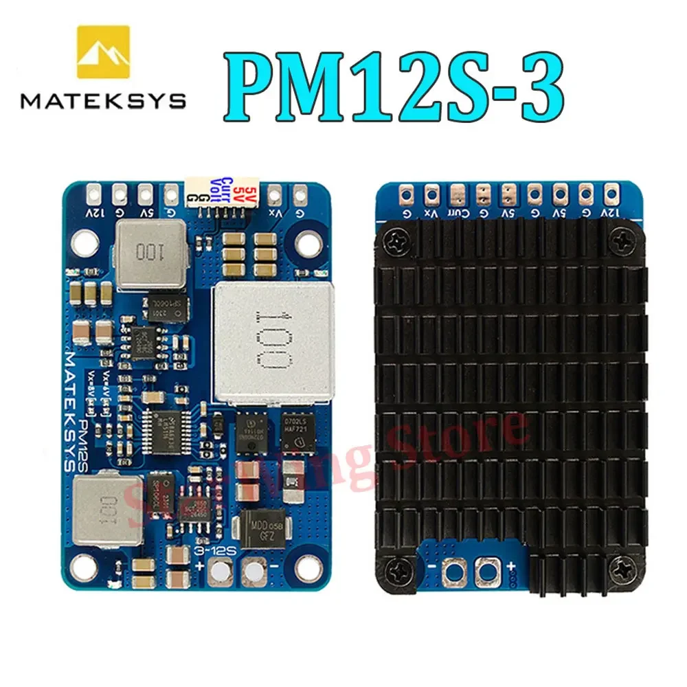 MATEK PM12S-3 Power Module 3-12S LIPO 5V 9V VX BEC with HeatSink for RC Multirotor Fixed-Wing Airplane FPV Cinelifter