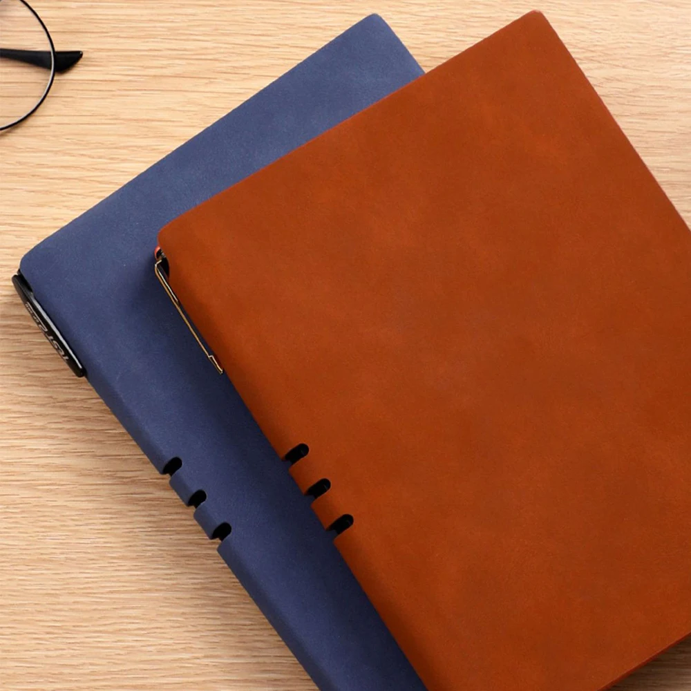 (Free Logo Engraving) Soft Leather A5 Thickened Business Notebook, Leather Notepad For Students, Meeting Minutes, Student Diary