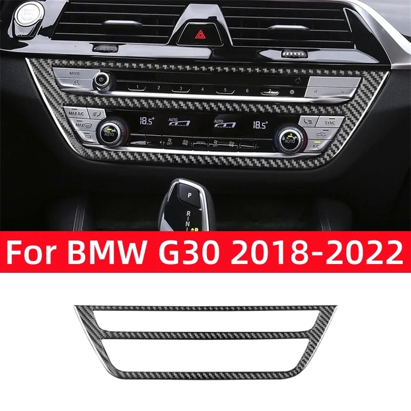 For BMW 5 Series G30 2018-2022 Accessories Carbon Fiber Interior Car Central Control CD Button Panel Decoration Frame Trim Cover