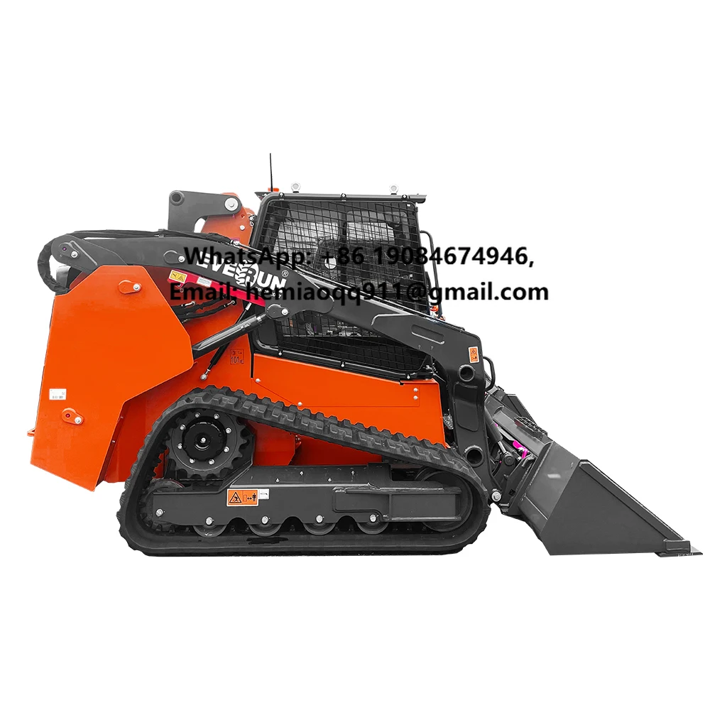 EVERUN Hot Sale Mini Skid Steer Loader With Diesel Engine 1360kg Compact Track Loader for Construction Sites