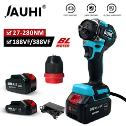 JAUHI-Brushless Electric Screwdriver, multifuncional Reparação Tool Kit, chave de fenda sem fio, brocas para Makita 18V Battery, 2in 1