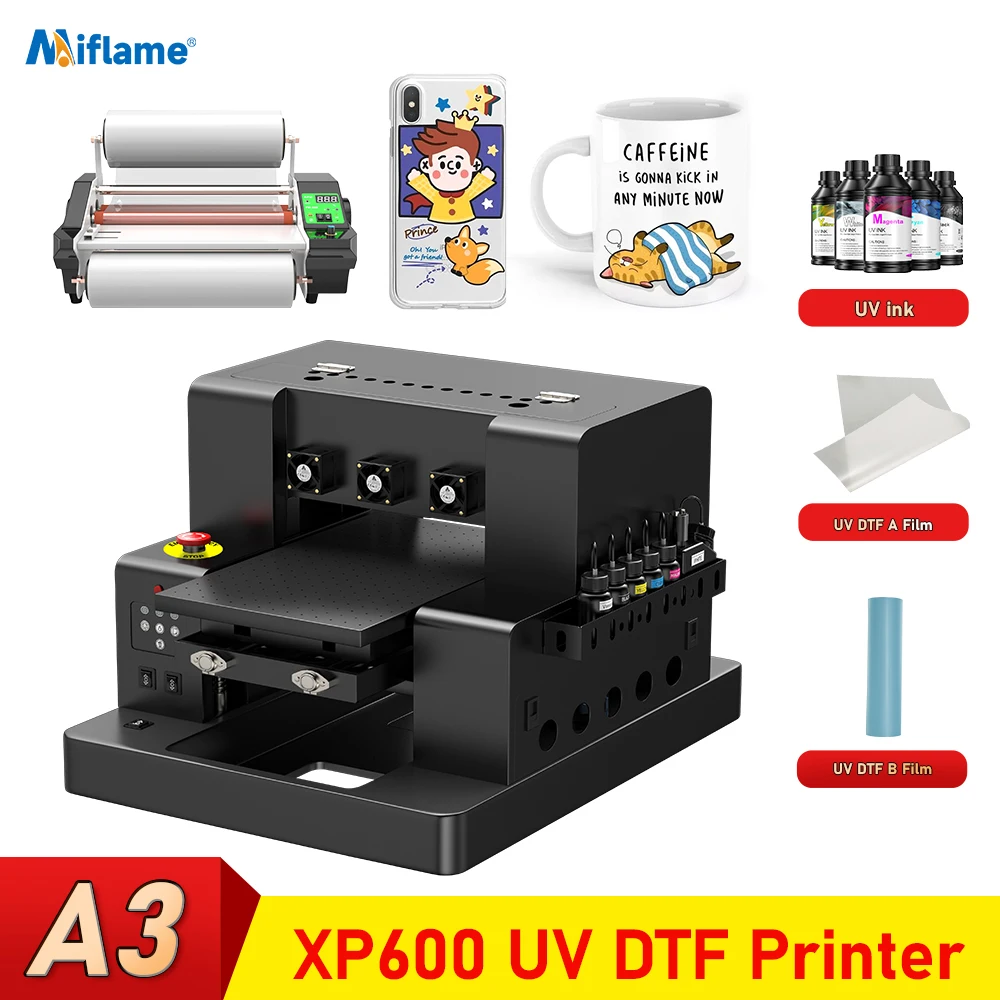 

УФ принтер A3 для Epson XP600 L805, УФ планшетный принтер UV DTF, принтер для наклеек для бутылок, металла, дерева, УФ принтер