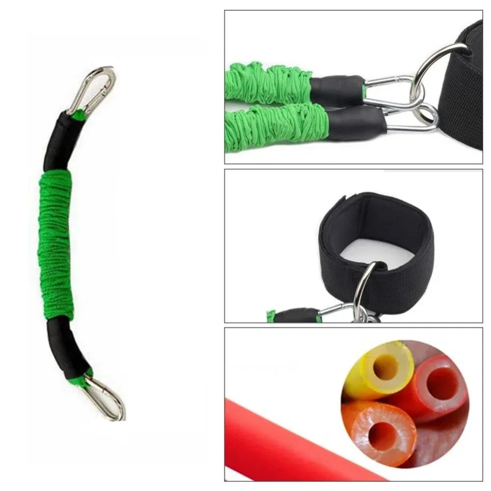 20LB-80LB Taekwondo Training Belt Elastic Thicken Resistance Bands Anti-Break Black Ankle Pull Rope Fitness Equipment
