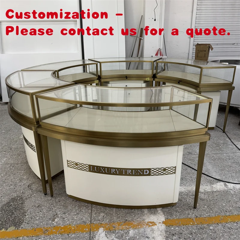 

Изготовленный на заказ. Ювелирный магазин по индивидуальному заказу. Стеклянная витрина. Роскошный круглый шкаф для демонстрации ювелирных изделий из нержавеющей стали. Распродажа.