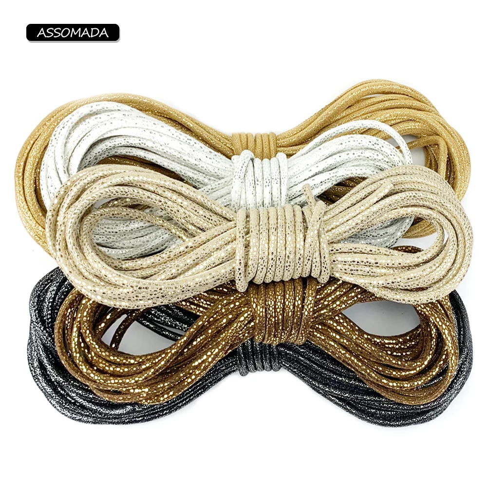 Sequins Round Cotton Rope For Jewelry Making Supplies Bright Cord Glittering Handmade Necklace Collar Bracelet DIY Accessories