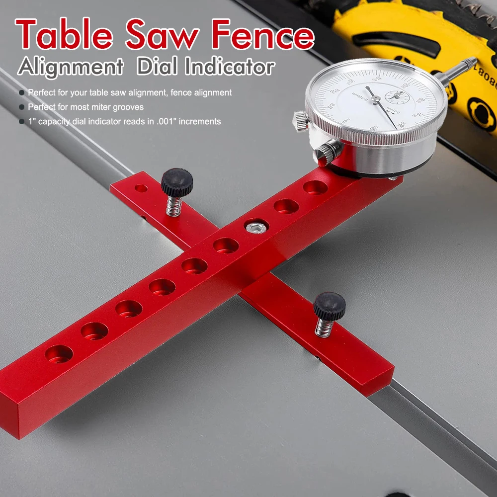 Table Saw Dial Indicator Saw Machine Alignment and Calibration Kit Aluminum Smart Bar Gauge A-Line It Basic Kit for Wood Working