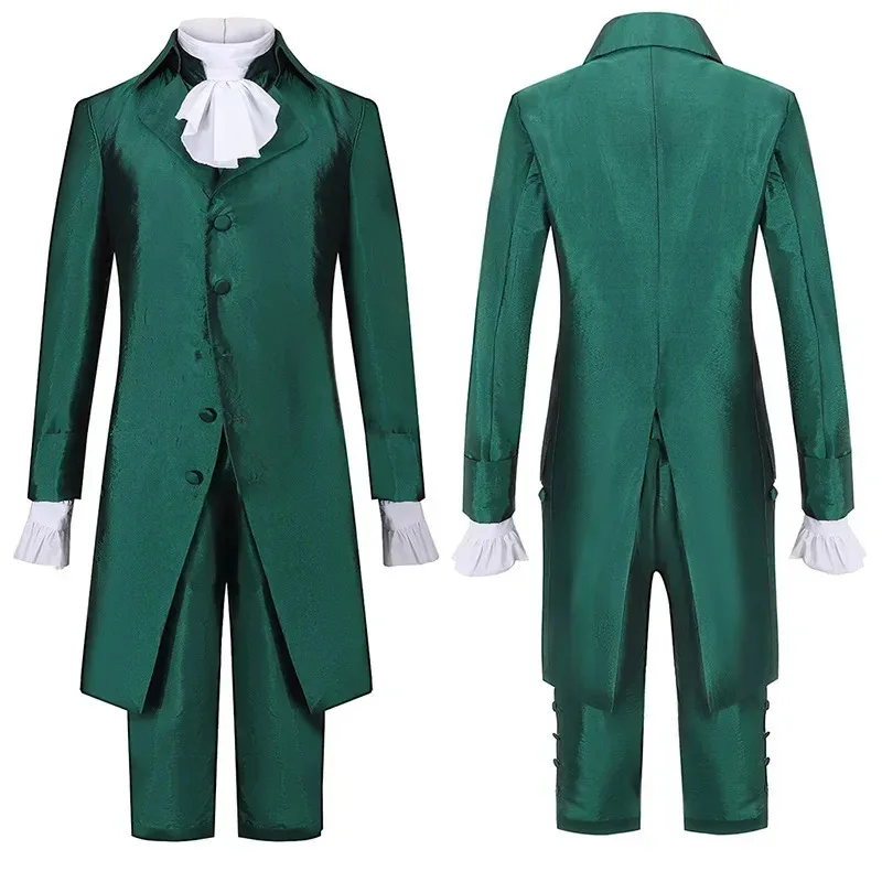 

Musical Rock Opera Hamilton Alexander Cosplay Victorian Costume Adult Men Boys Parent-Child Outfits Medieval Navy Blue Trench
