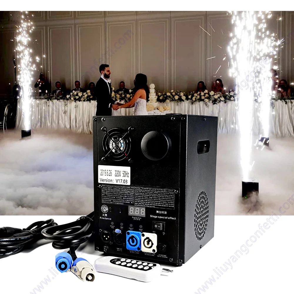 Party Wunder kerze Nachtclub Event DJ 2 Stück 600w Eis brunnen Feuerwerk dmx Fernbedienung Kalt funken maschine mit Flight case