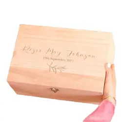 Personalised Wooden Keepsake Box For Newborn Baby Baby Shower Decorations Birthday Gift Memory Storage Box Custom Keepsake Box