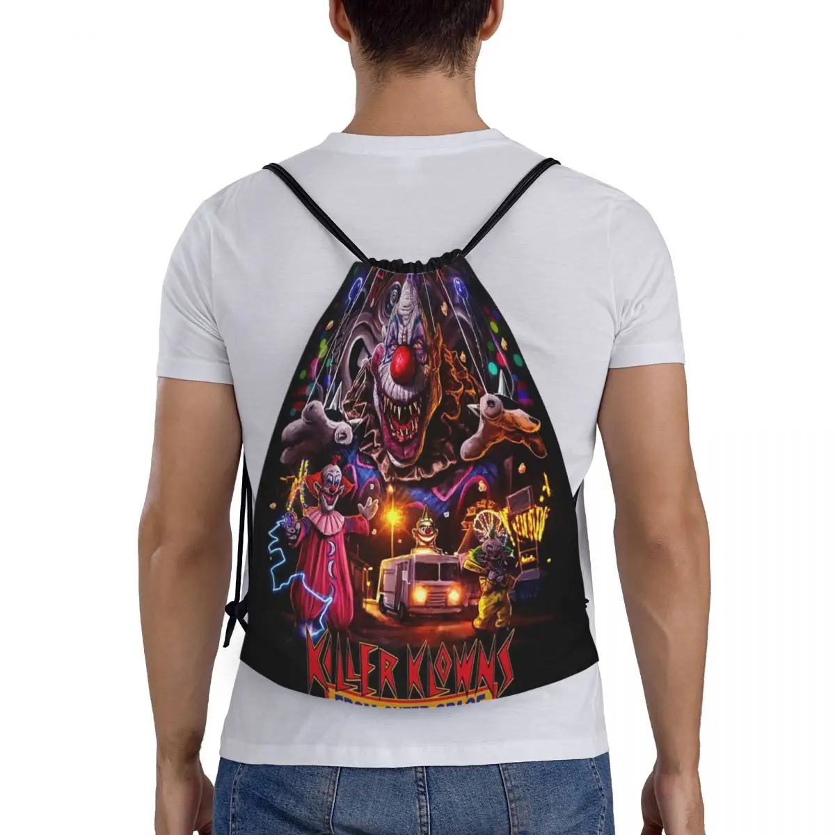 

Killer Klowns From Outer Space Backpacks Casual Portable Drawstring Bags Sports Bag Book Bags For Man Woman Students