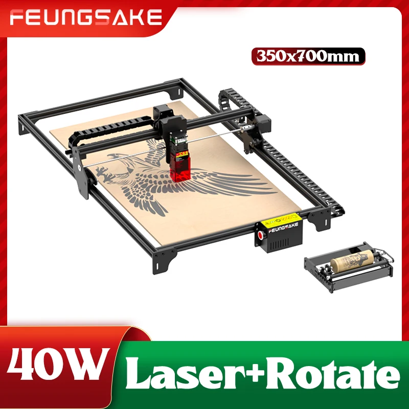 Feungsake Sa3570 Laser Engraving Machine For Leather Diy Logo Printer Wood Laser Engraver 40W Ttl Pmw