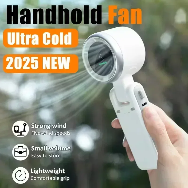 Portable Handheld Turbo Fan, Battery Operated, Hand Fan With Air Turbo Tech Cooling Fans For Outdoor Activities, Travel, Beach
