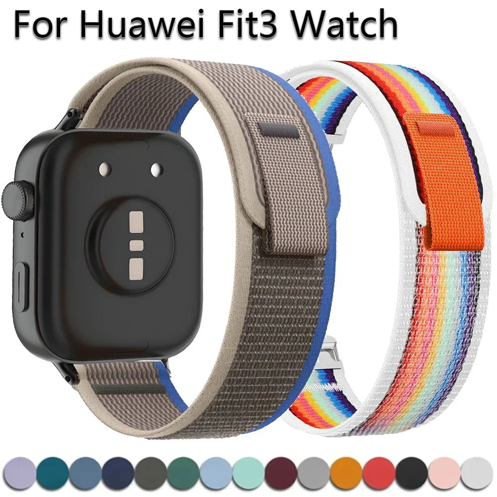 

Для Huawei Watch Fit 3, нейлоновый ремешок Trail Sport, дышащий сменный браслет-браслет для Huawei Watch Fit3, ремешок для часов