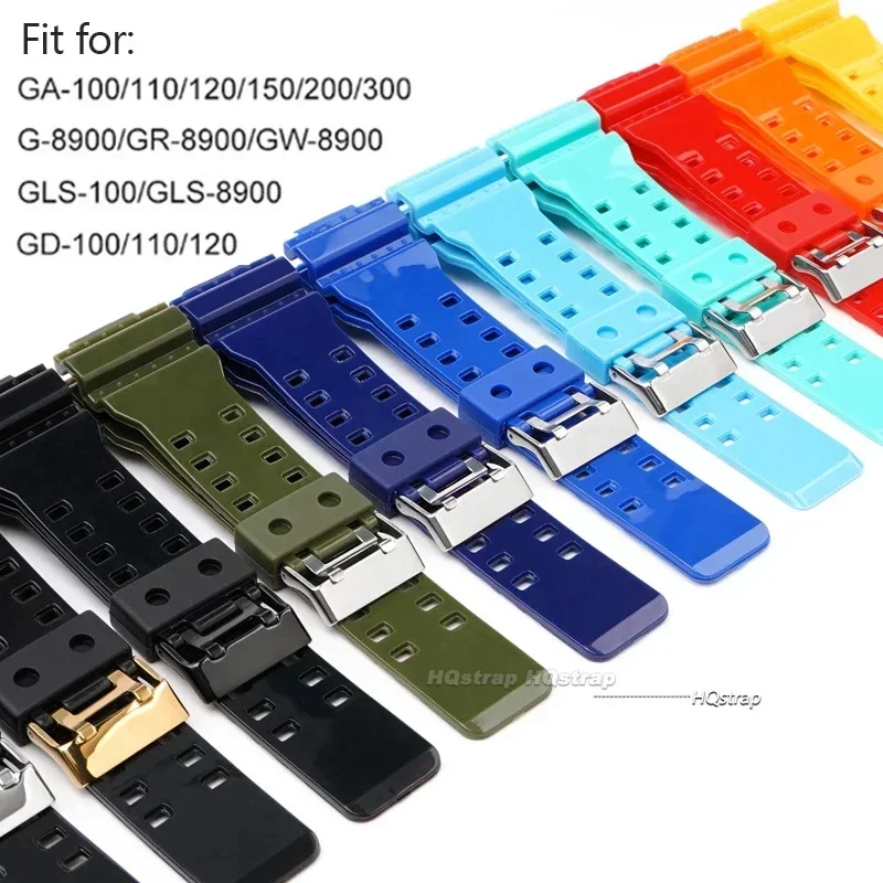 16mm Silicone Watchband for GA-110 GA-100 GA-120 GD-100 G-8900 Waterproof Rubber Men Watch Band Replacement Strap