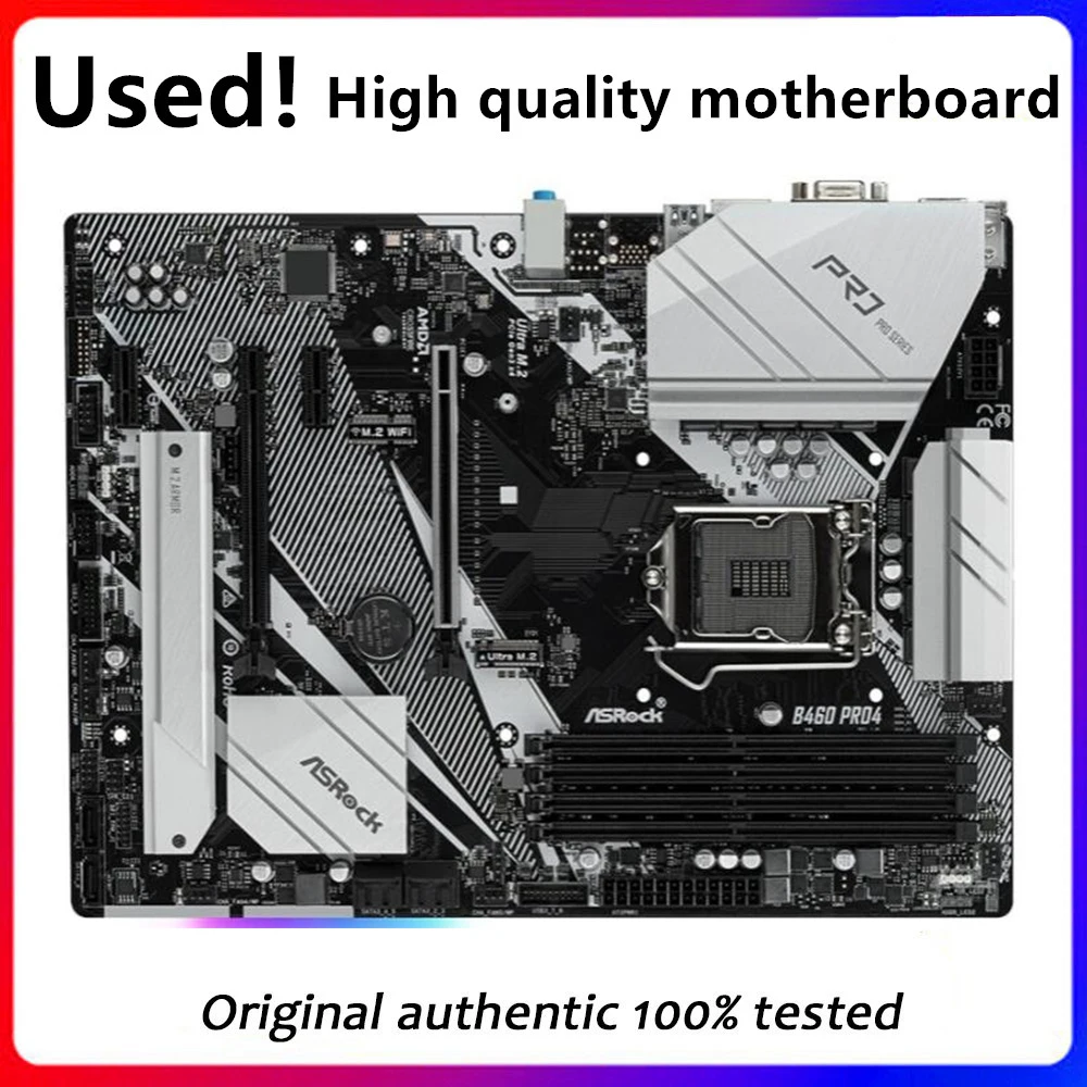 Used For ASRock B460 Pro4 Original Desktop Intel B460 Motherboard LGA 1200  i7/i5/i3 USB3.0 M.2 SSD board