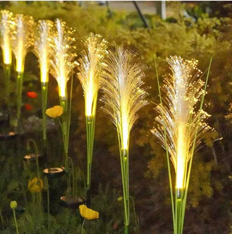 2PCS LED Solar Garden Reed Lamp Outdoor Waterproof Lawn Light Yard Christmas Decoration Path Lighting Decor Solar Power Light