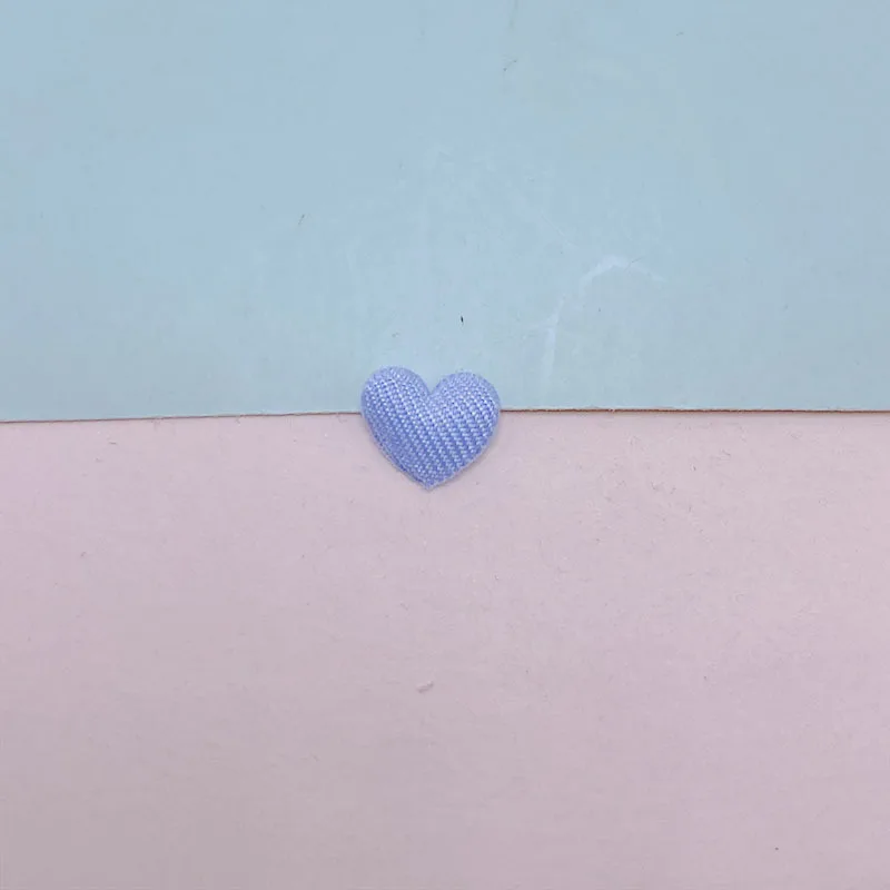 100 Stück 1 cm gepolsterte kleine Herz-Applikationen für Kinderhüte, Näharbeiten, DIY-Haarspangen-Zubehör, Stoffaufnäher – Detail 10