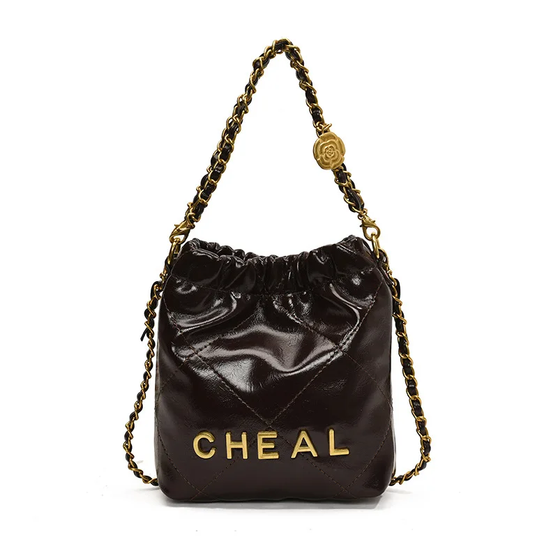 

2025 Stylish Unisex Kids' Bag - Diamond - Patterned, Letter & Solid Color Chain Shoulder Bag, Garbage - Bag - Style