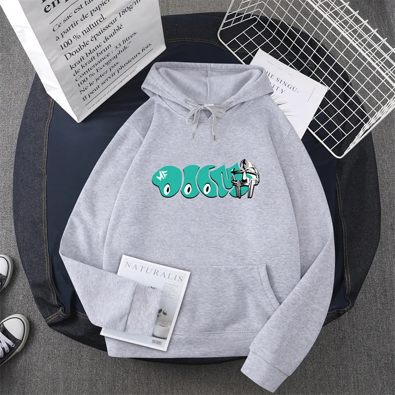 MF DOOM Rapper Hoodies Anime Print Streetwear Men Women Fashion Oversized Sweatshirts Hip Hop Hoodie Tracksuits Unisex Clothing