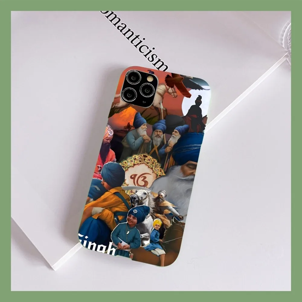 N-Nihang Singh Sikh Warrior  Phone Case for iPhone 14 11 12 13 Mini Pro Xs Max 8 7 6 6S Plus X XR Solid Candy Color Case