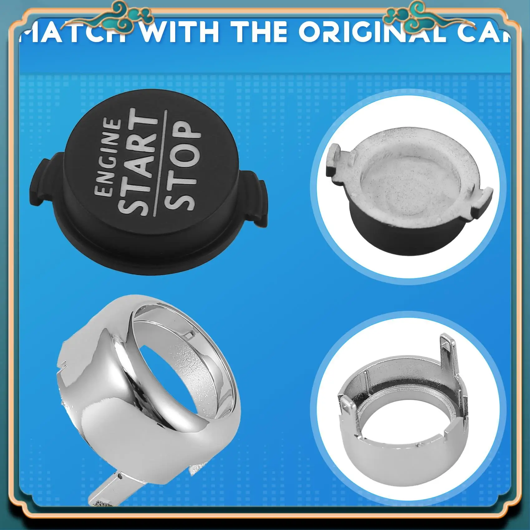 최신 자동차 엔진 시작 중지 점화 버튼 스위치 커버 3W0959839c Bentley Continental GT GTC Flying Spur 2006-2012