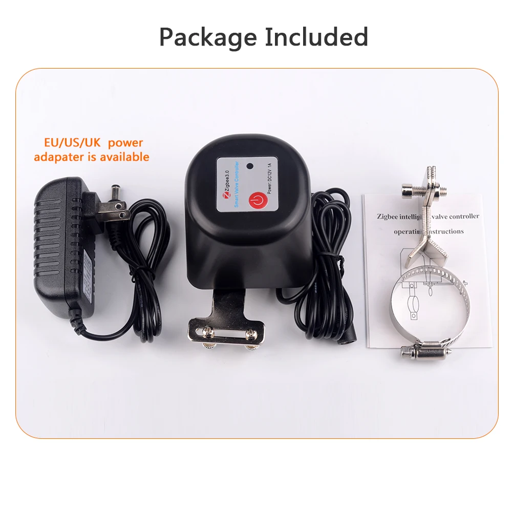 SMARSECUR Zigbee Wireless Control Gas Water Valve Smart Life Shut OFF Controller