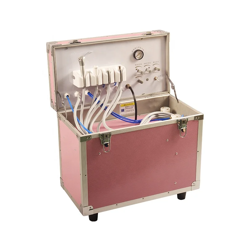 LK-A33-1 550W Colorful Luggage Type Portable Dentals Chair Unit with Air Compressor