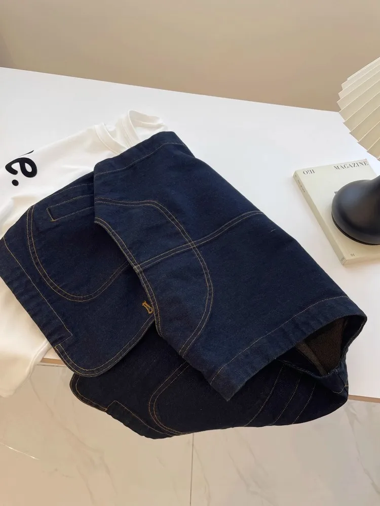 plus Size 300 Pou Retro round Ne Denim Vest Women's Casual Svel Top for Autumn Slimming Layering Commute Sle