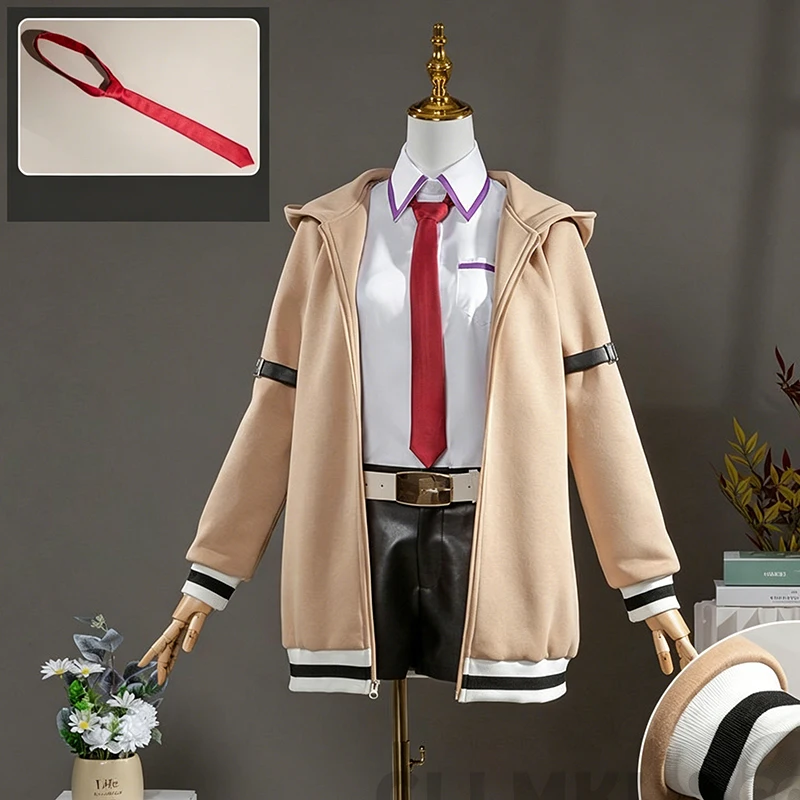 

New Makise Kurisu Cosplay Costume Game Steins Gate Halloween Christmas Comic Cute Clothing Women Role Play Suit Uniform
