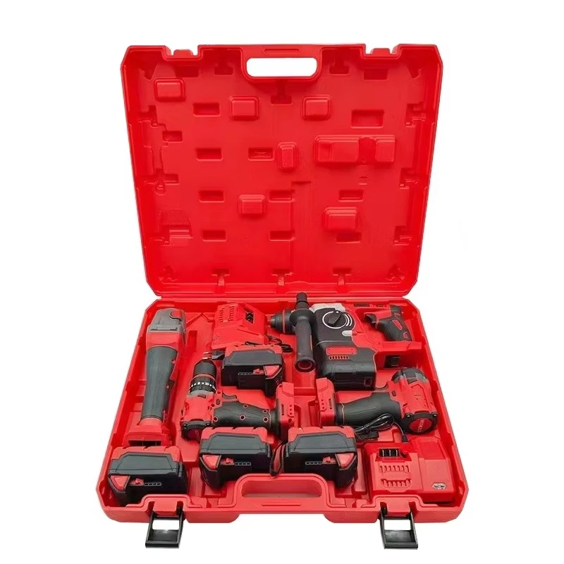 

New Household Lithium Battery Power Tool Set Four-Piece Combination Kit Impact Drill Angle Grinder Hammer Drill Hard Case