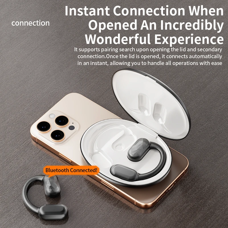 BR9 AI مترجم سماعات أذن في الوقت الحقيقي 144 لغة بلوتوث 5.4 TWS سماعات لاسلكية مفتوحة الأذن OWS سماعة HiFi سماعة الصوت