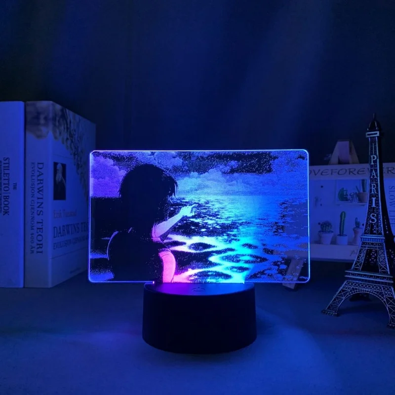 Aanval op Titan Bertholdt Hoover Levi Ackerman Eren Jaeger Led Nachtlampje Acryl Decor Sfeerverlichting slaapkamer Tafellamp
