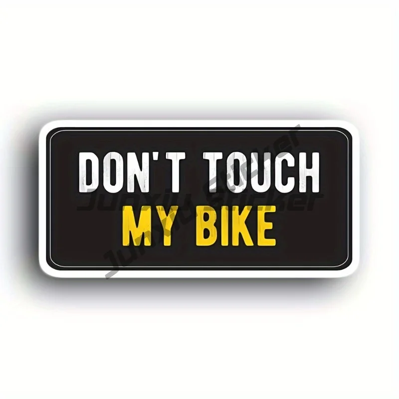 Motorcycle Helmet Stickers  Don't Touch My Machine   - Eye-catching Black and Yellow High QualityPVCMaterial