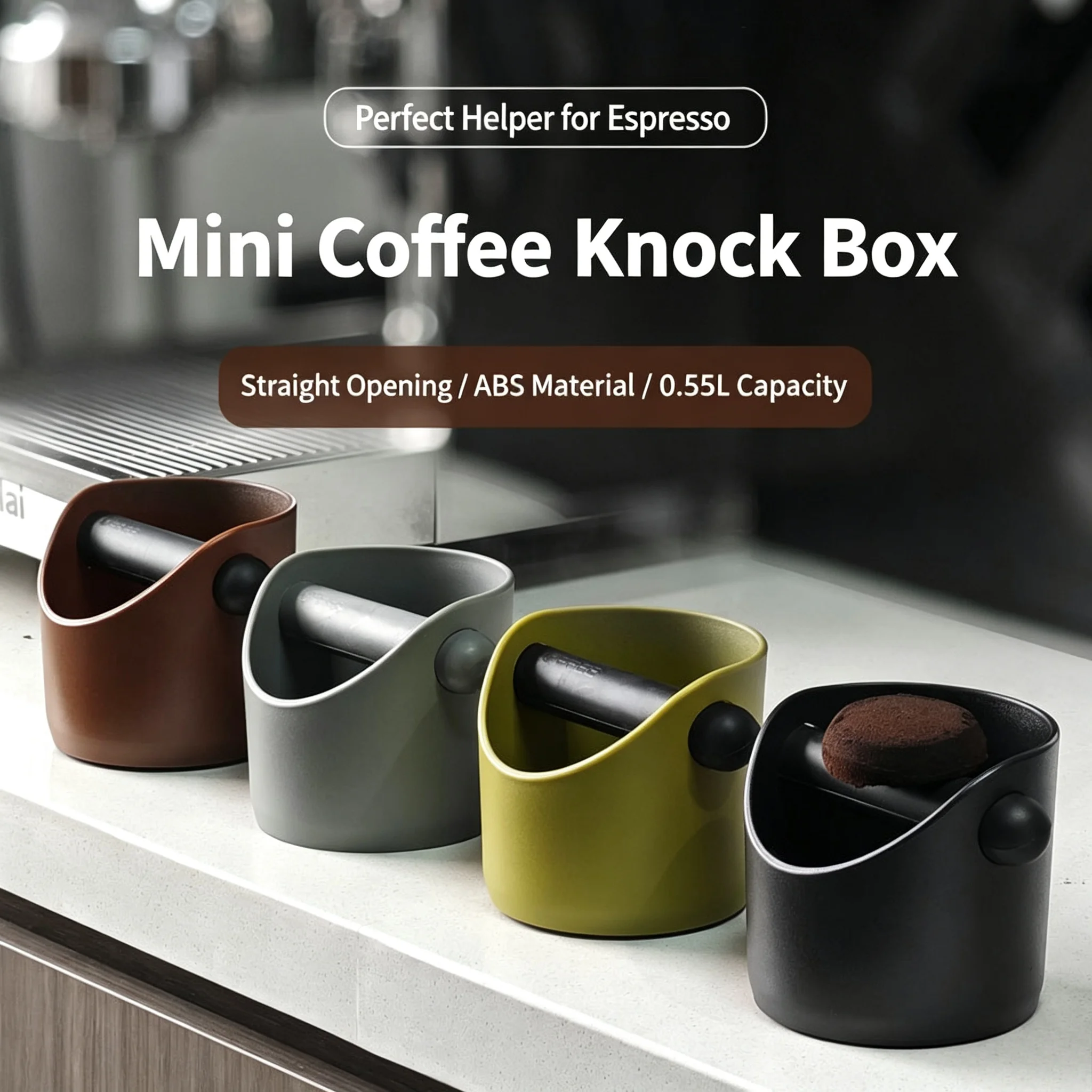Coffee Knock Box Espresso Grounds Container Anti Slip Dump Bin Barista Accessories Cafe Grind Tools