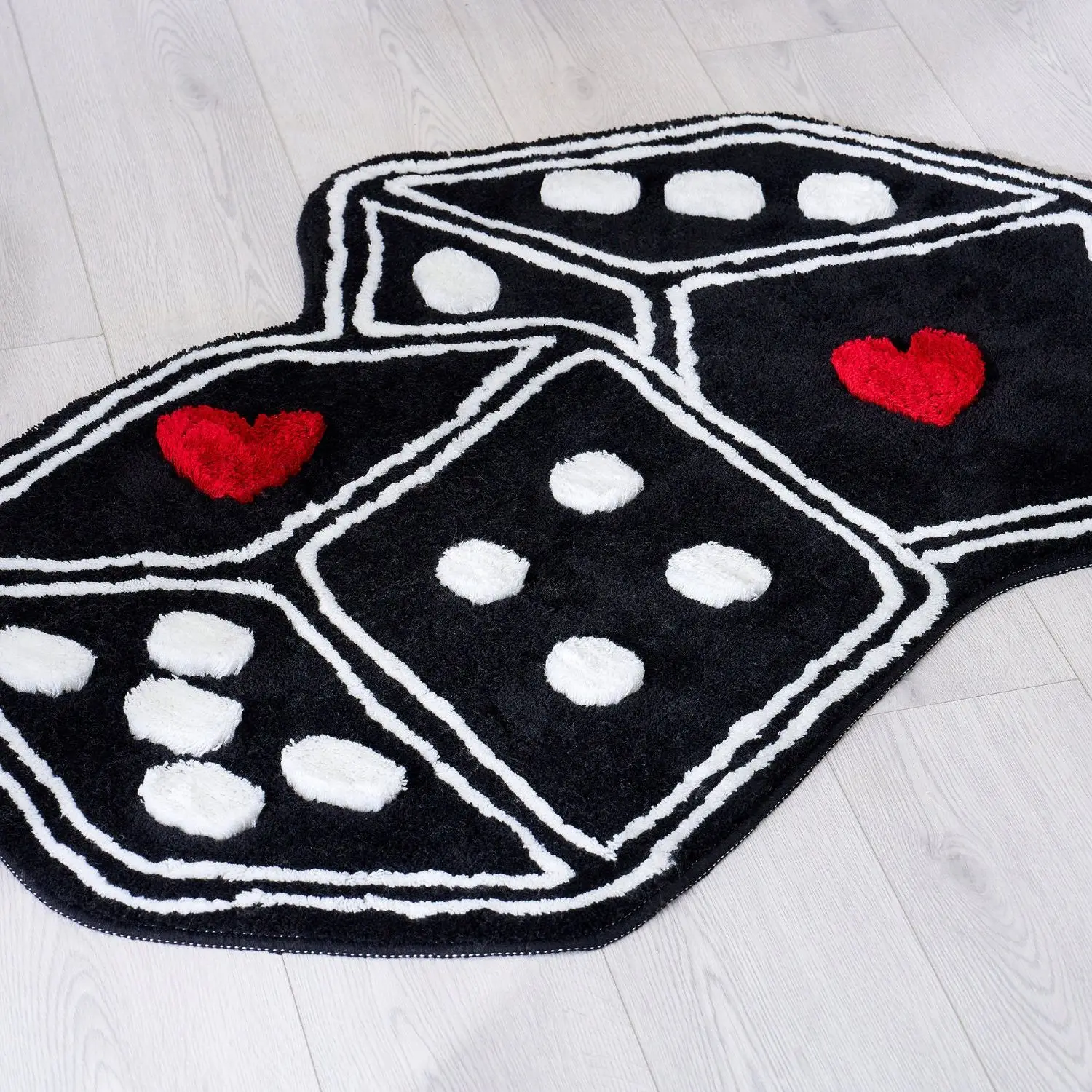 

Dice Bedroom Aesthetic Rug Black Bedroom Anti-Slip Housewarming Love Element Gift Unique Home Decor Bedroom Soft Flannel Rug