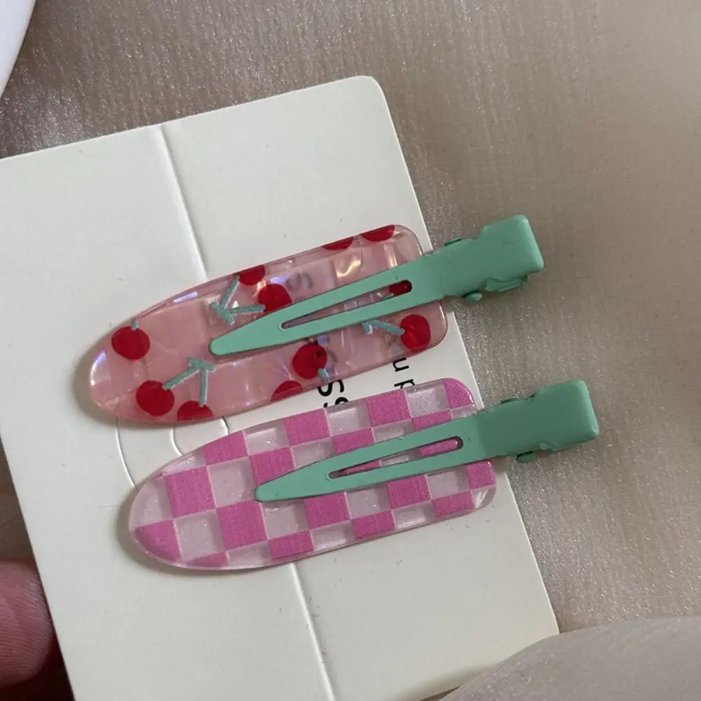 

Cute Cherry Traceless Hairpin Geometry Duckbill Clip Fruit Hairpin Barrettes Korean Style Makeup Hair Clip Kids