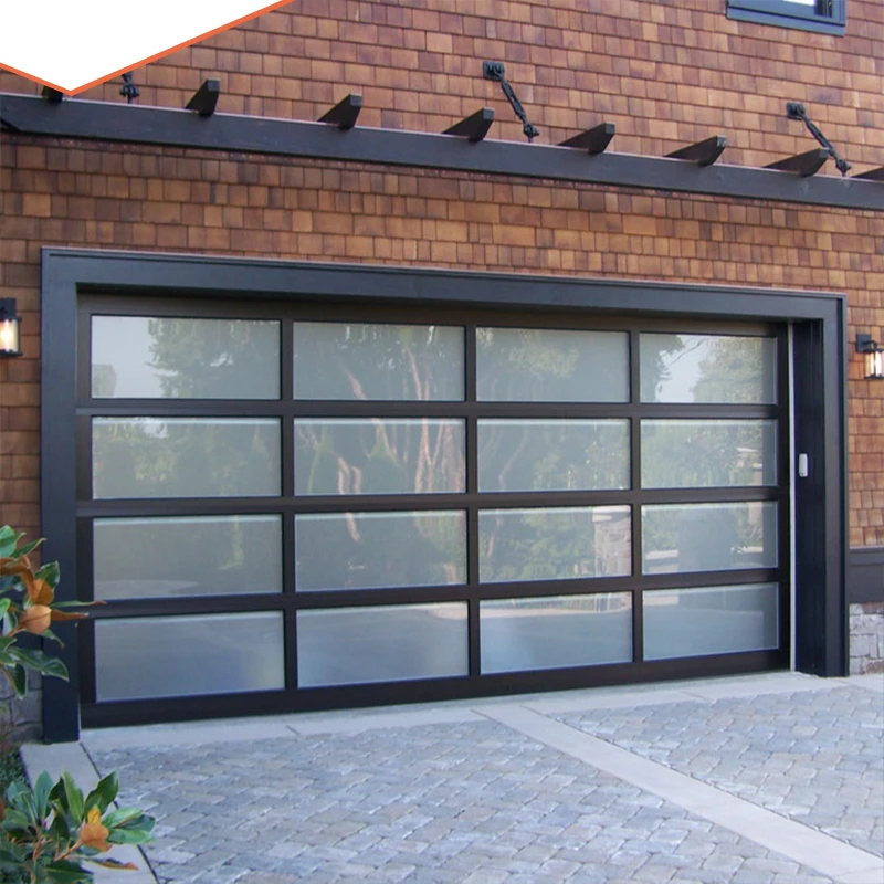 

White Frosted Glass Garage Door Tempered Glass Sectional Garage Doors