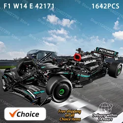 F1 42171 1:8 1642PCS W14 E Technical Performance Building Blocks Super Race Car Assembly Model Vehicle Toys Bricks for Boy Gifts