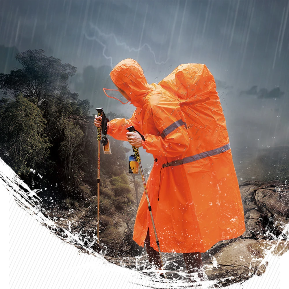 Poncho impermeable reflectante para pesca con capucha y mangas - imagen 3