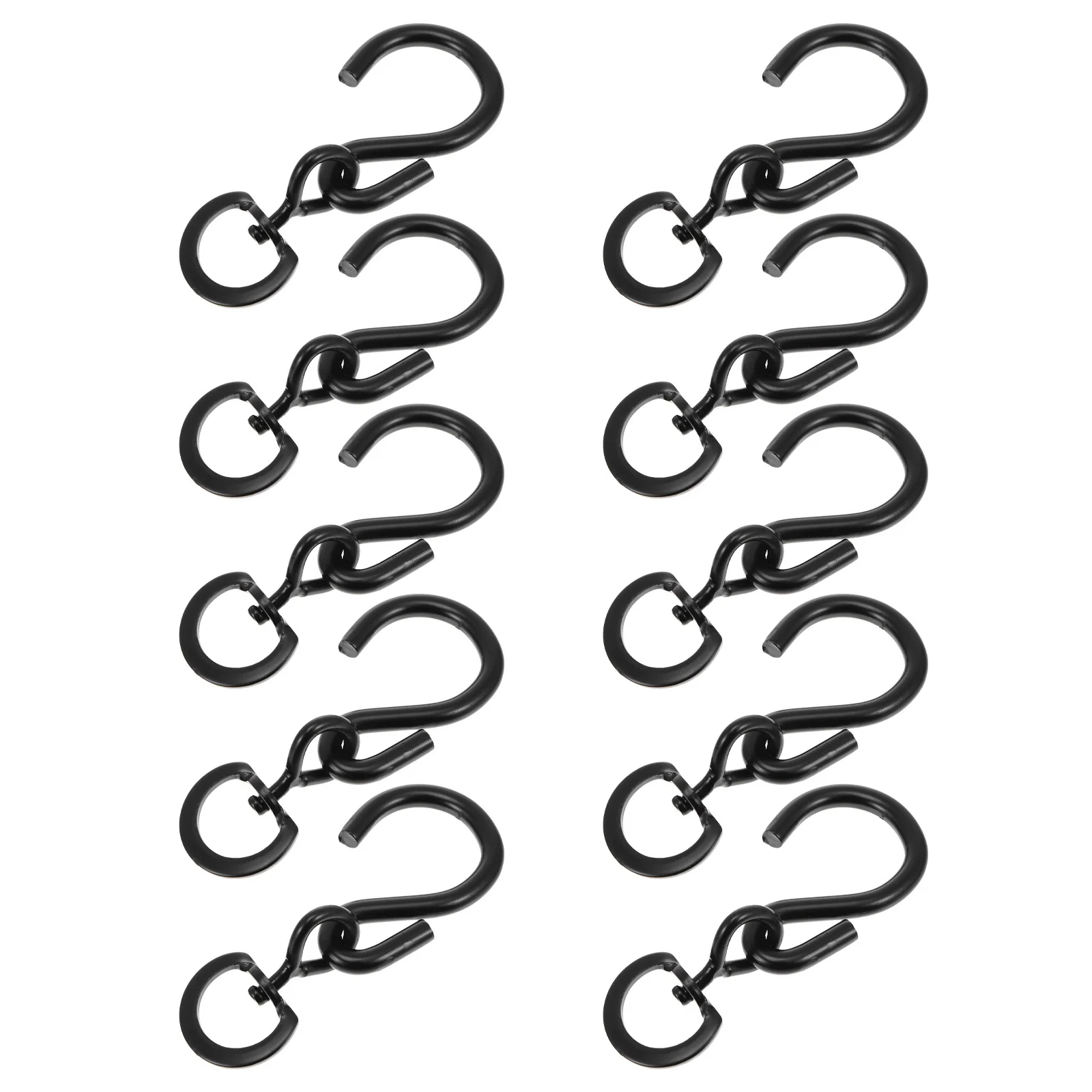 

10Pcs Rotary Flowerpot Hooks Black Hanging Turning Rings for Plant Pots Heavy Duty Weather Resistant Landscape Design Holder