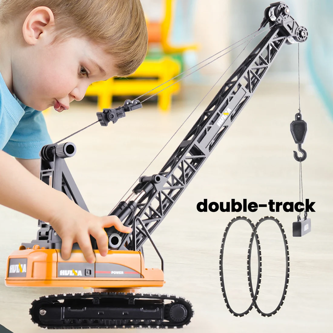 Huina 1720 Tower Crane Model 1:50 Simulation Alloy Crane Truck Model Collection Engineering Cars Trucks Toys for Boys Gift