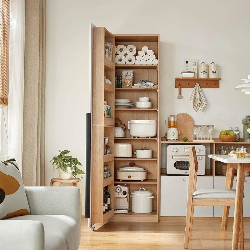 

Nordic simple multi-functional side cabinet small apartment kitchen hole board storage against the wall new Chinese side