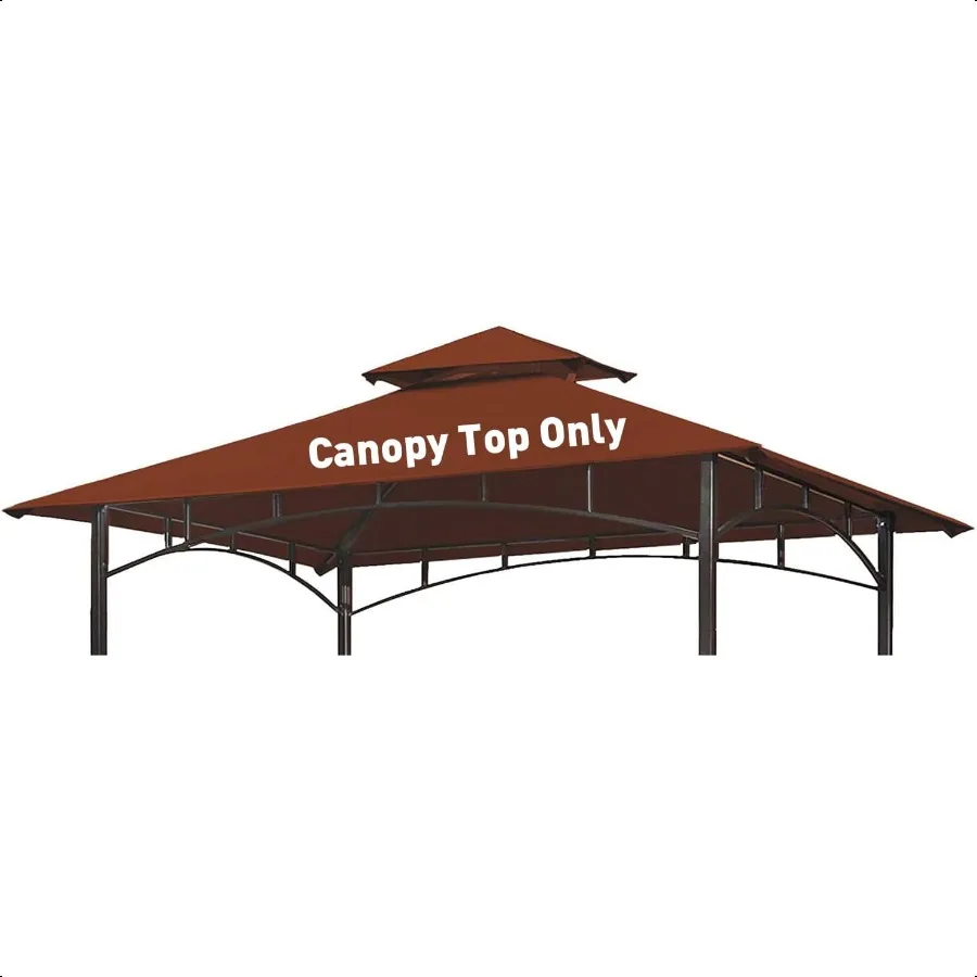 

Grill Gazebo Replacement Canopy Roof 5' x 8' Outdoor BBQ Gazebo Canopy Top Cover Double Tired Grill Shelter Cover with Durable