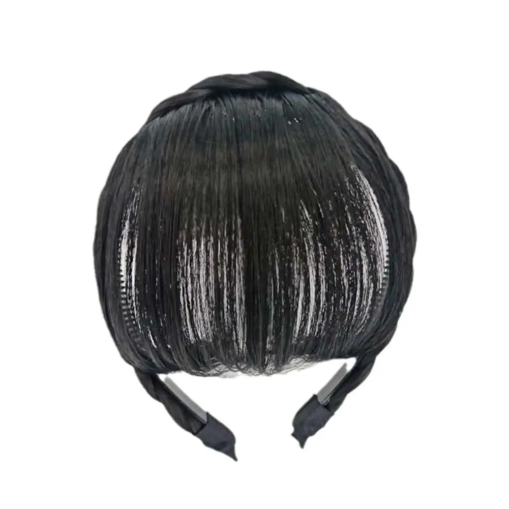 New Girl Twist Headband With Bangs Hoop With Bangs Natural Brown Black Hair Band Bangs Headband Accessories Women's