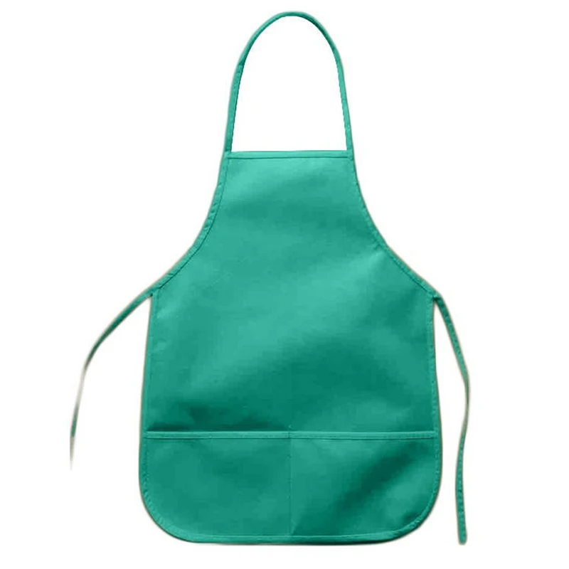 Apron Girl Aprons 36 * 48cm Kitchen Classroom Arts Crafts Painting Yellow Craft Chicken Baking Children Fabric