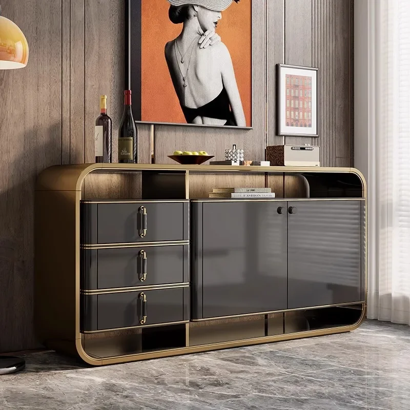 خزانة جانبية لتناول الطعام فاخرة وخفيفة الوزن وخزانة باب بسيطة وحديثة لغرفة المعيشة وخزانة ذات ستة صدر بسيطة