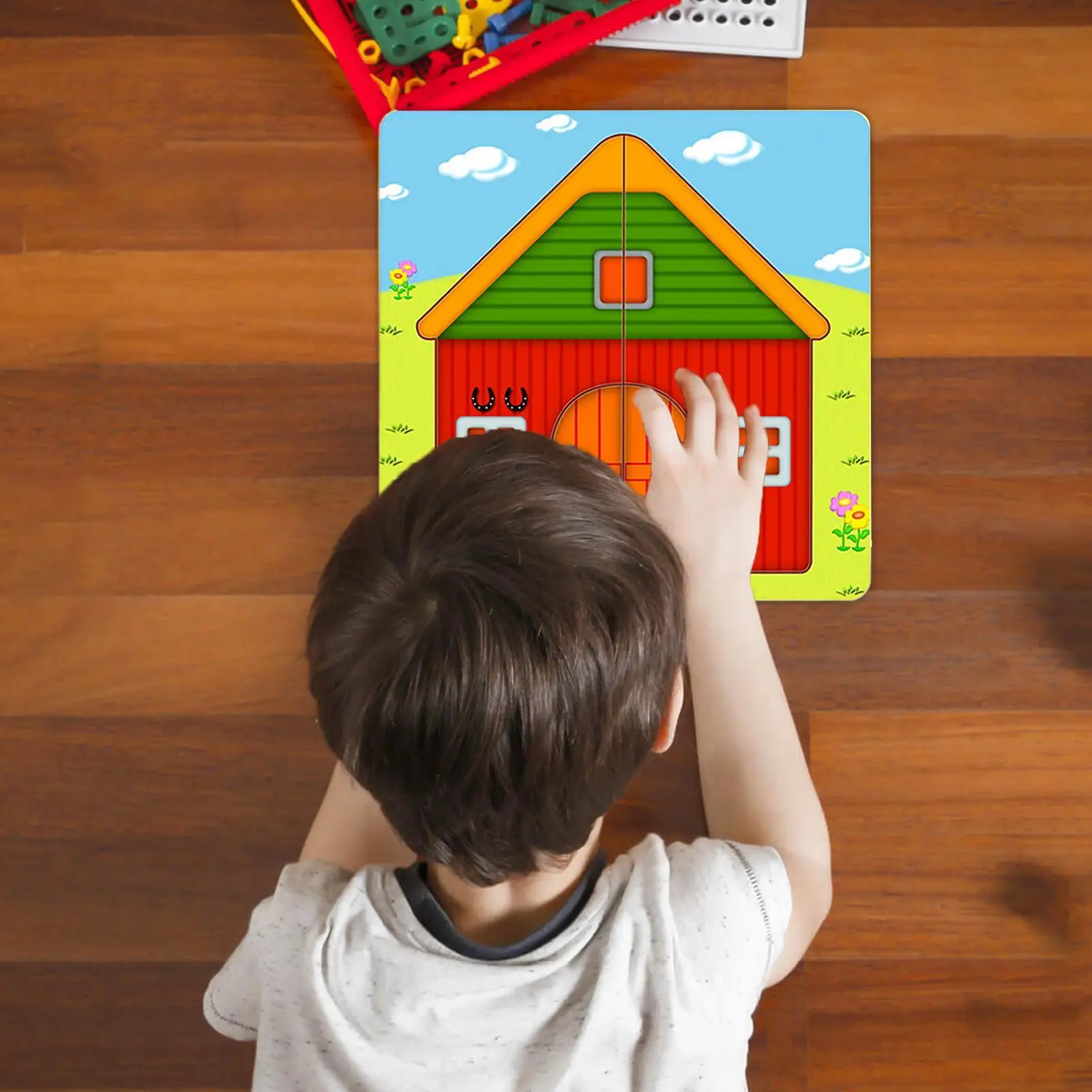 أحجية الصور المقطوعة على شكل حيوانات متعددة الطوابق ألعاب تعليمية لمرحلة ما قبل المدرسة ألغاز الصور المقطوعة للأطفال والبنات والسفر المنزلي والمدرسة المنزلية #2